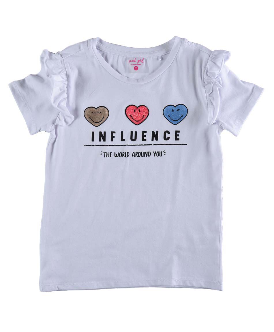 Polera manga corta cuello redondo