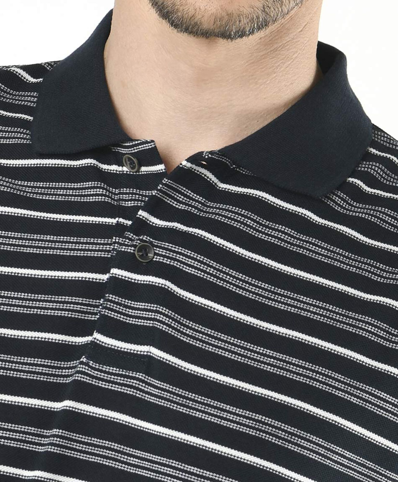 Polera hombre rayas cuello piqué Polera hombre rayas cuello piqué