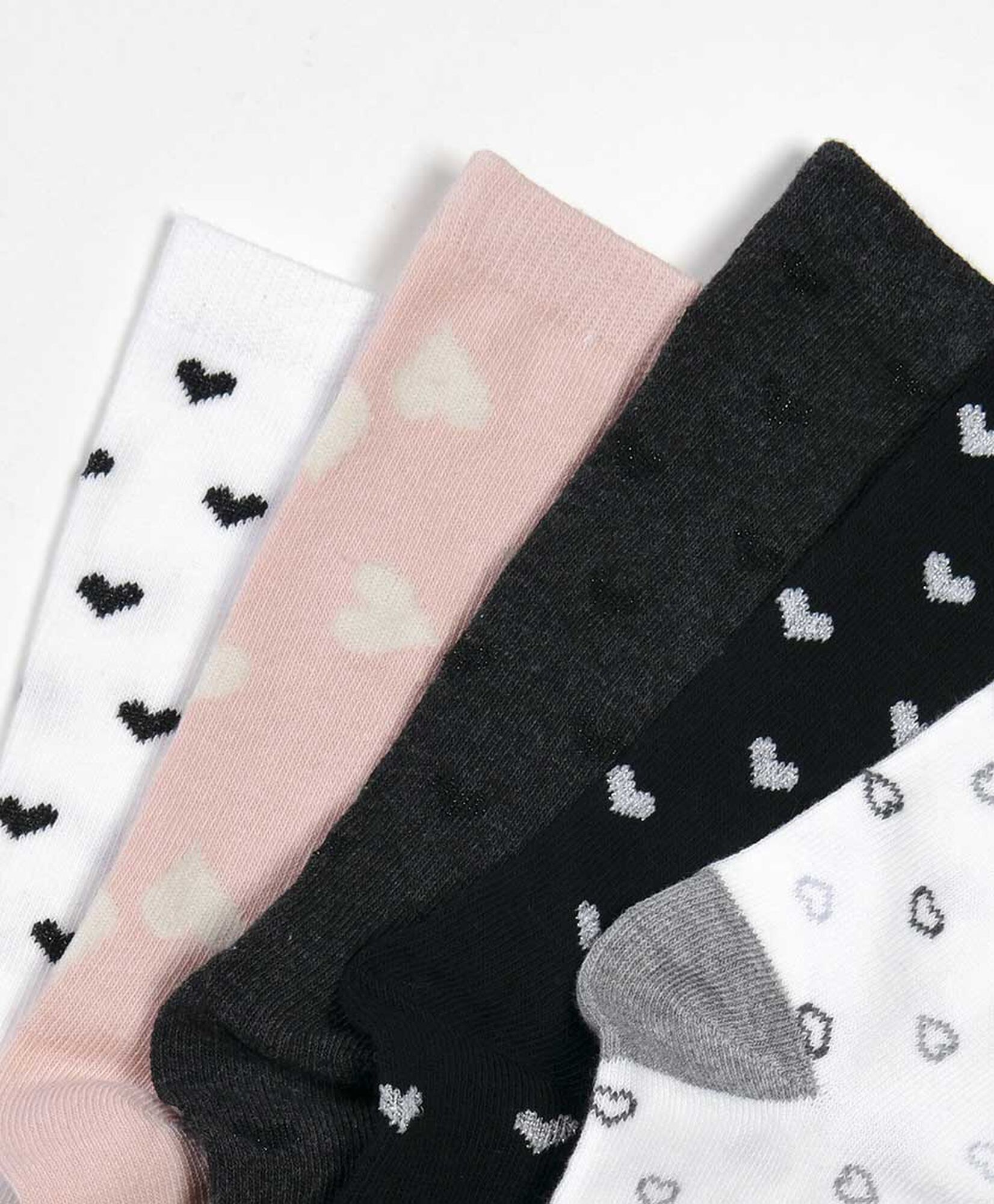 Pack 5 calcetines mujer largos corazones Pack 5 calcetines mujer largos corazones