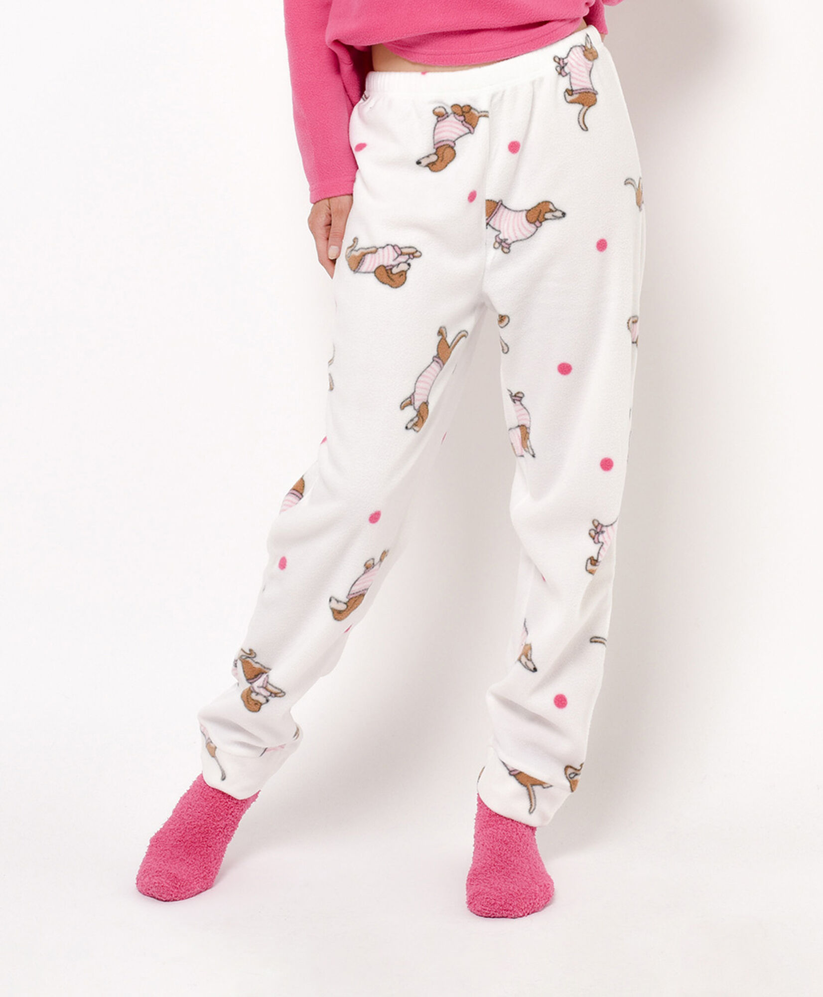 Pijama + calcetines mujer polar perro salchicha Pijama + calcetines mujer polar perro salchicha