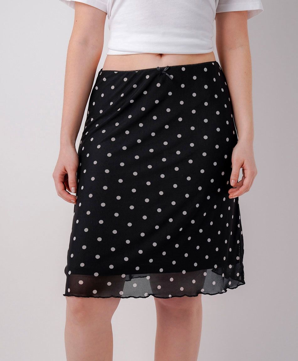 Falda mujer mesh puntos