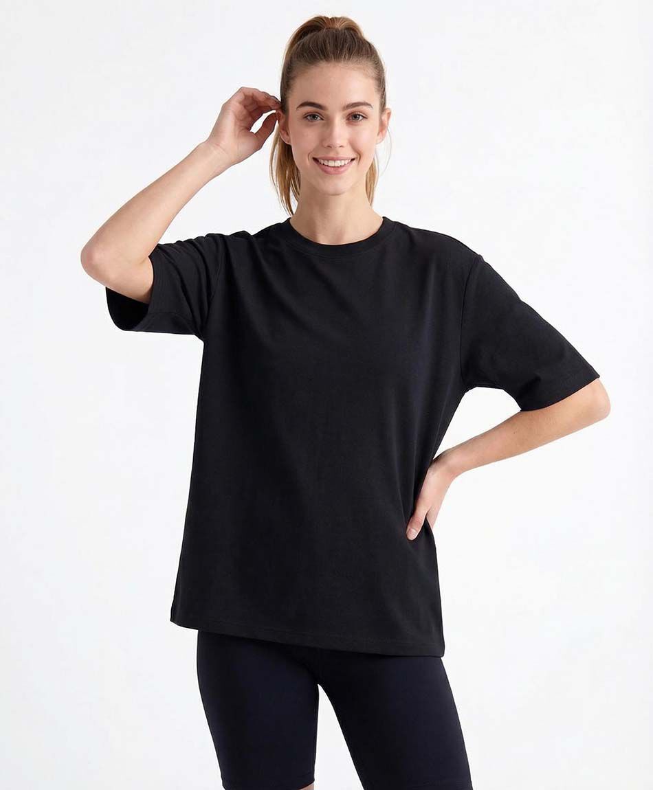 Polera deportiva mujer lisa negra