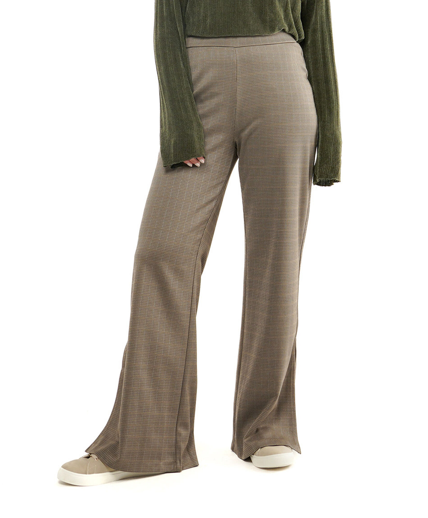 Pantalón mujer pied de poule escoces wide Pantalón mujer pied de poule escoces wide
