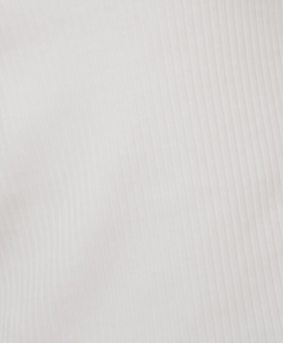 Polera mujer acanalada b&aacute;sica blanca