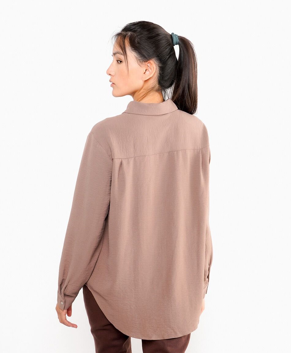 Blusa mujer camisera chocolate