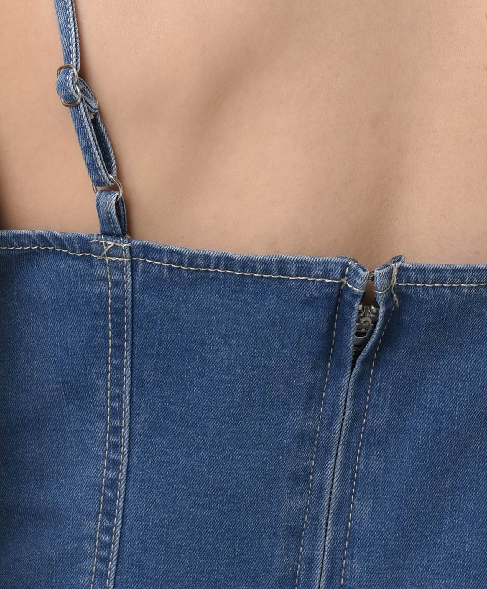 Blusa mujer denim tirantes crop Blusa mujer denim tirantes crop