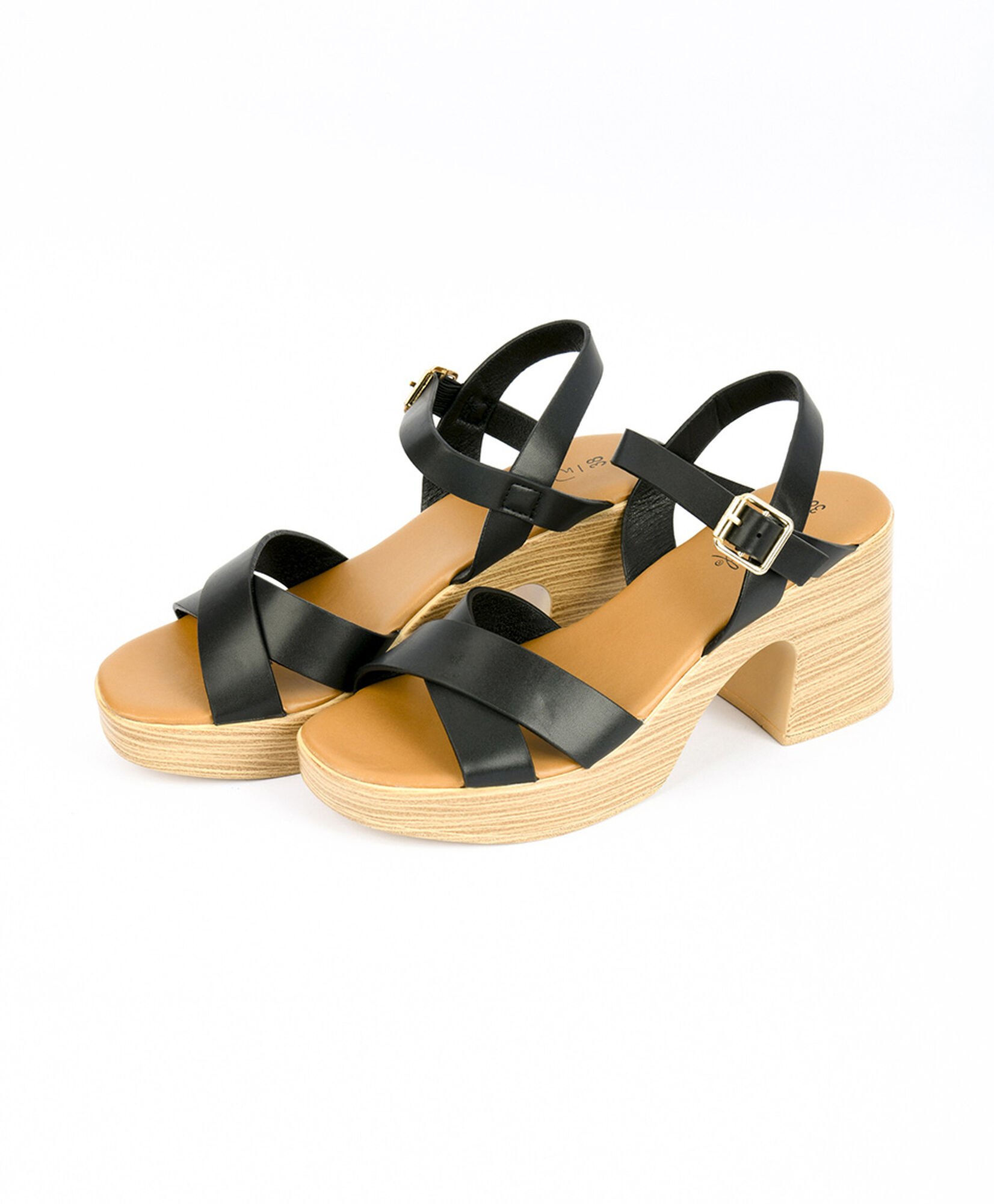 Sandalia mujer cruzada taco alto Sandalia mujer cruzada taco alto