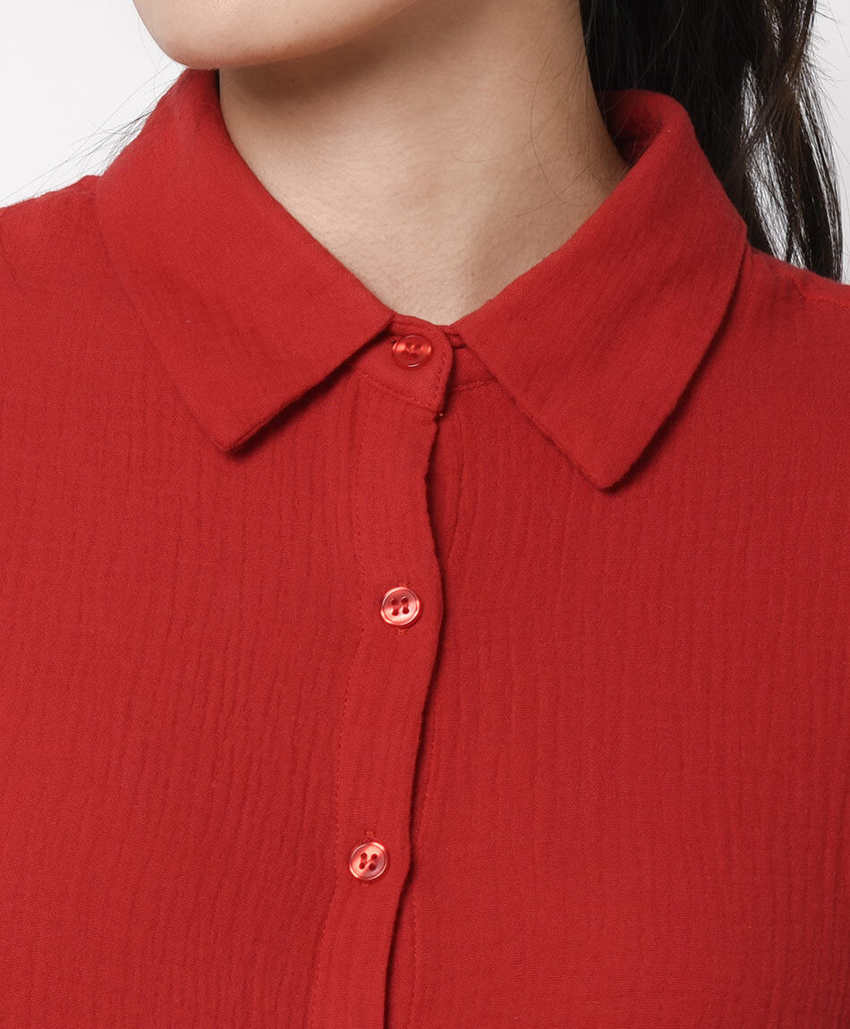 Blusa mujer camisera roja