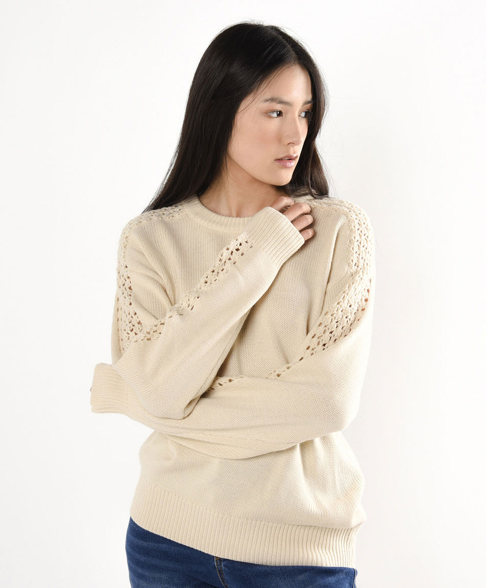 Sweater mujer mangas caladas Sweater mujer mangas caladas