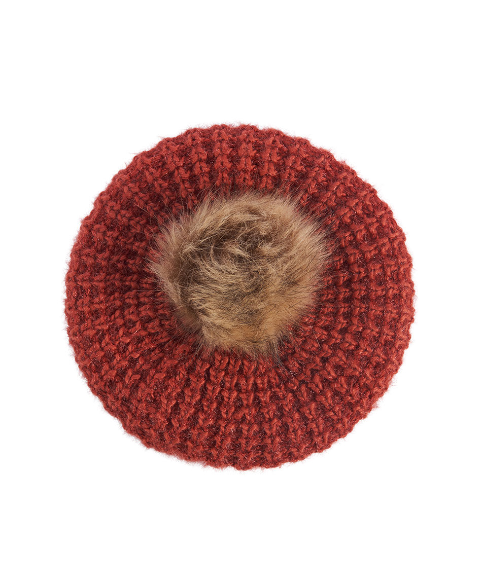 Boina mujer pompom orange