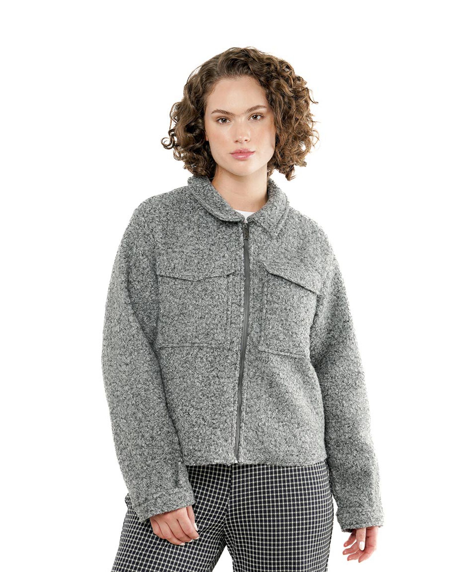 Chaqueta mujer doble bolsillo corta Chaqueta mujer doble bolsillo corta