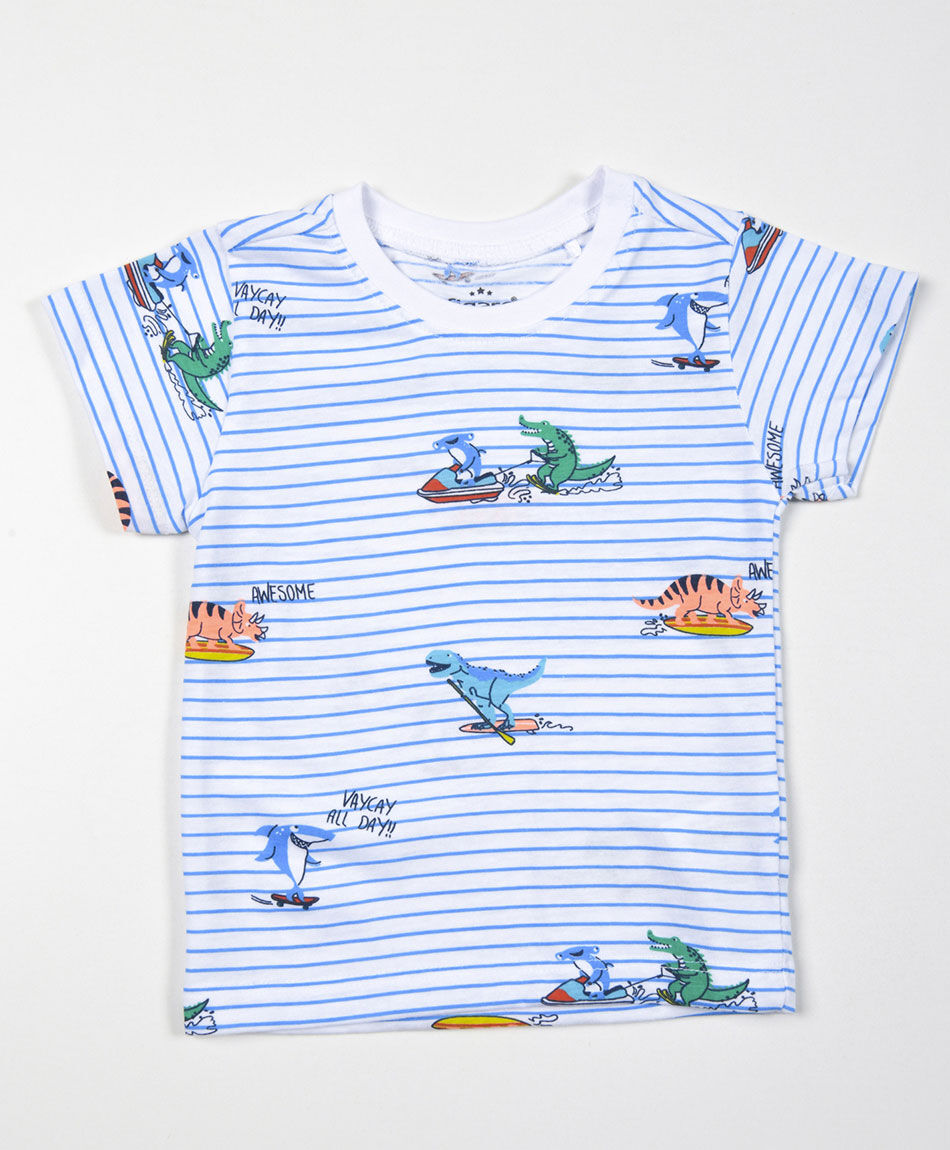 Polera bebé líneas dinosaurios