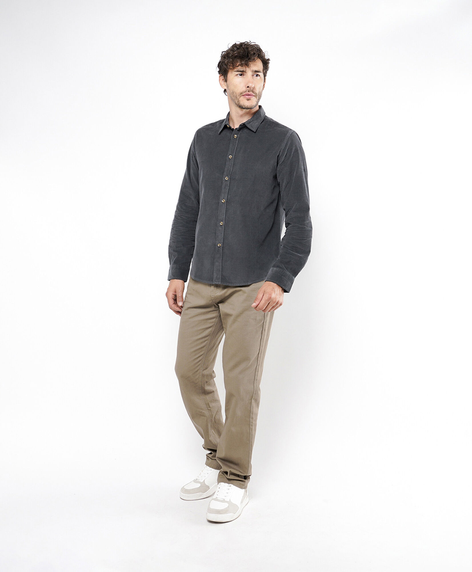 Camisa hombre corderoy gris Camisa hombre corderoy gris