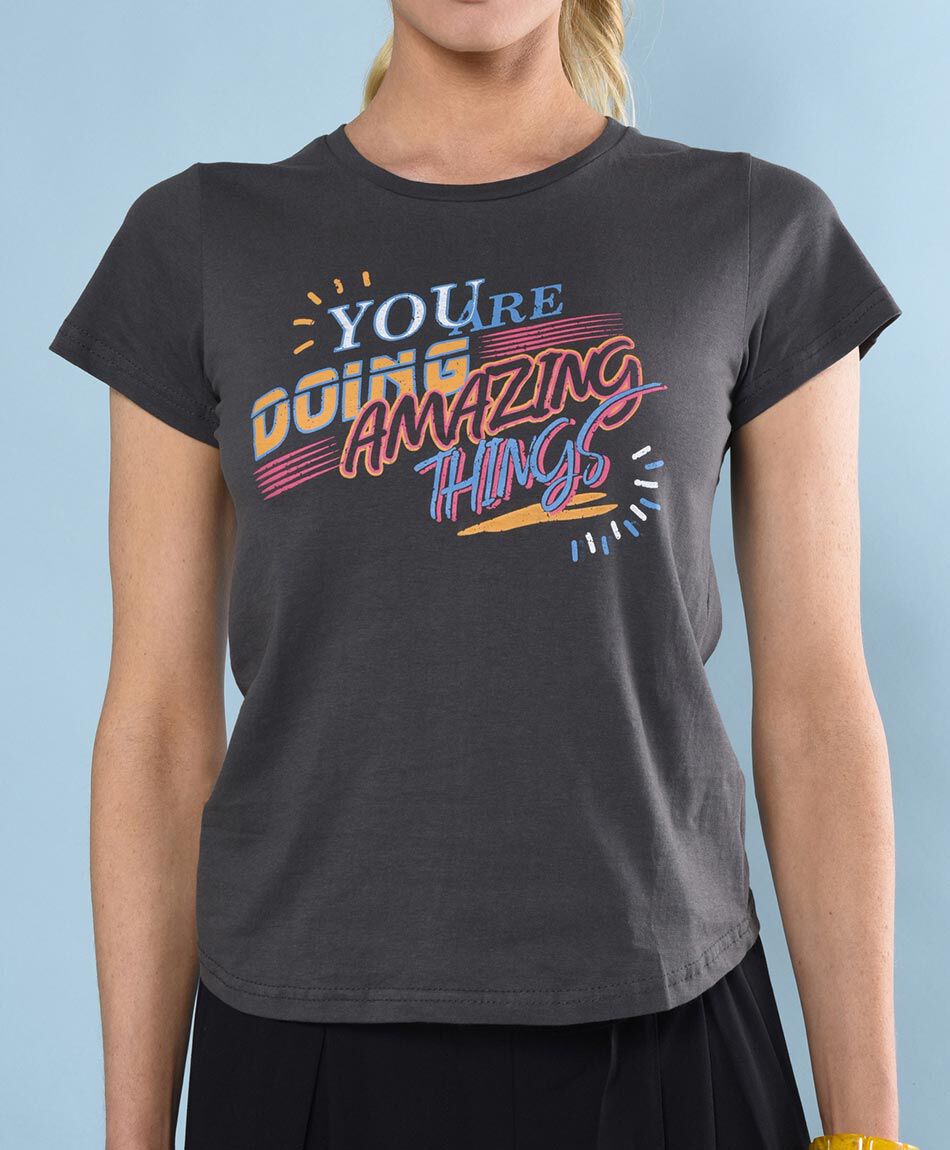 Polera manga corta cuello redondo