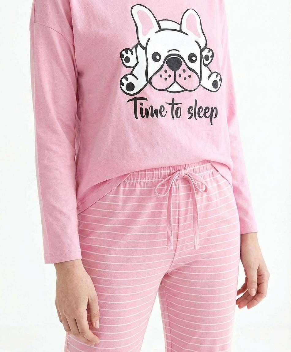 Pijama mujer rayas bulldog rose