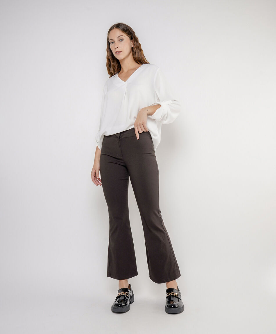 Pantal&oacute;n mujer flare elasticado
