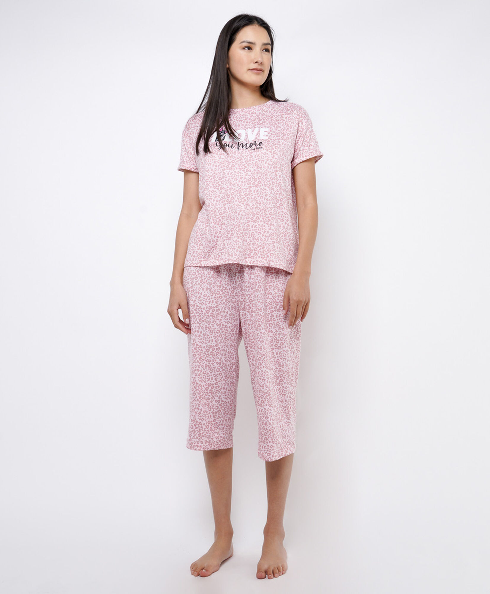 Pijama mujer capri animal print Pijama mujer capri animal print