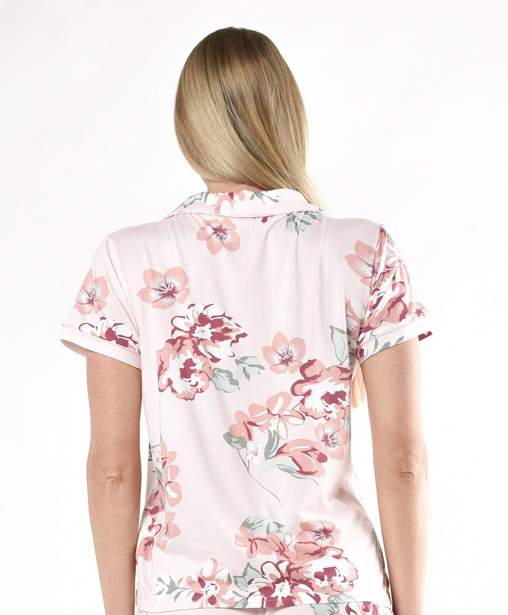Pijama mujer floreado rosado camisero Pijama mujer floreado rosado camisero
