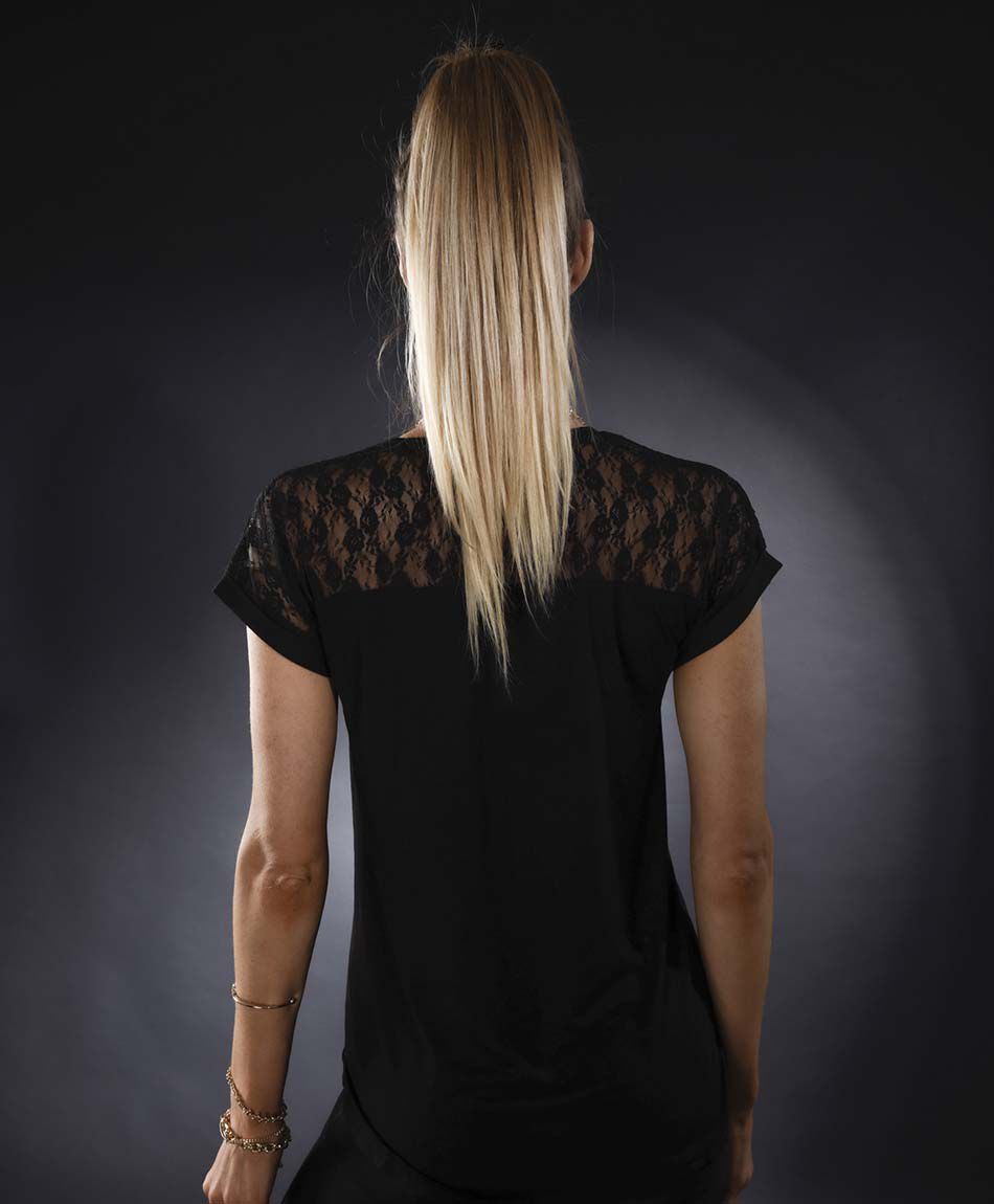 Polera oversize manga mini cuello redondo