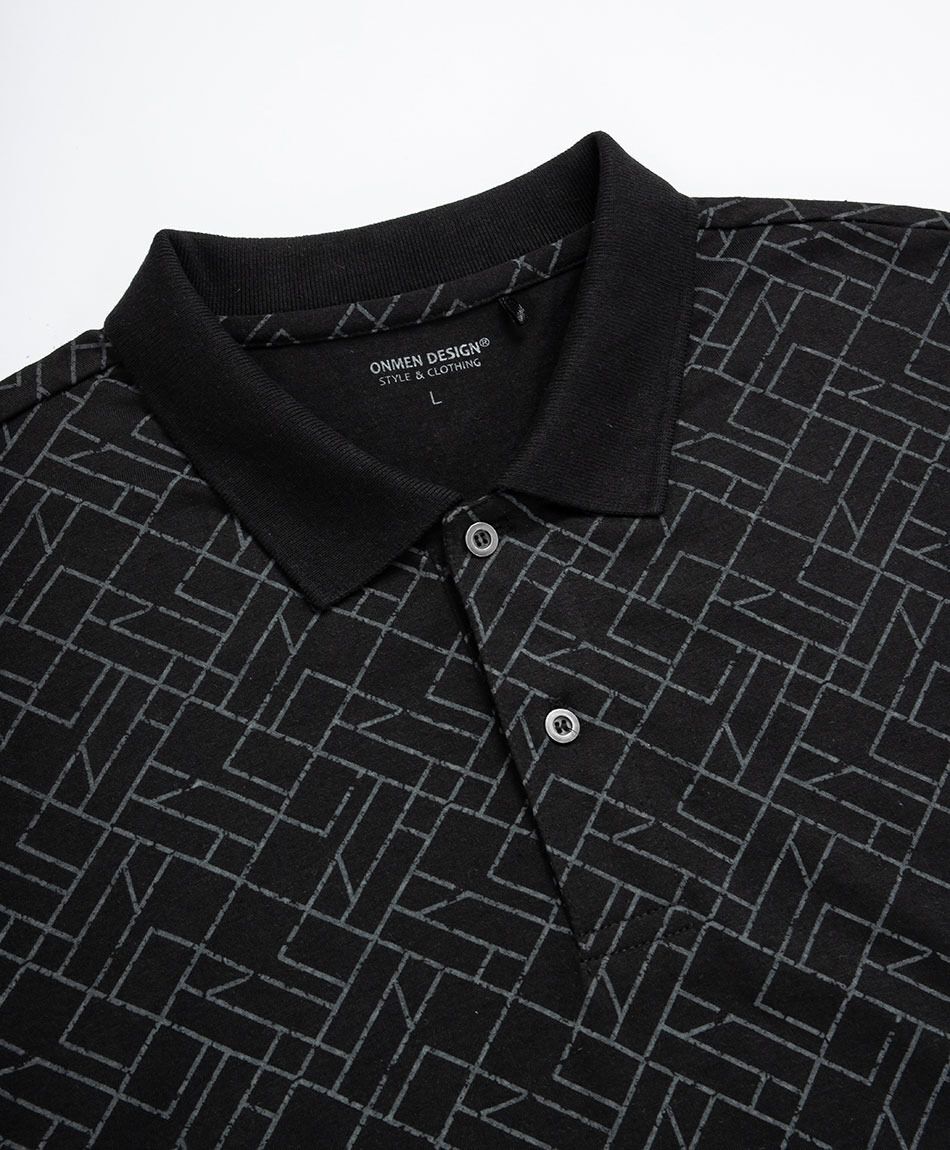 Polera hombre cuello polo negro noche