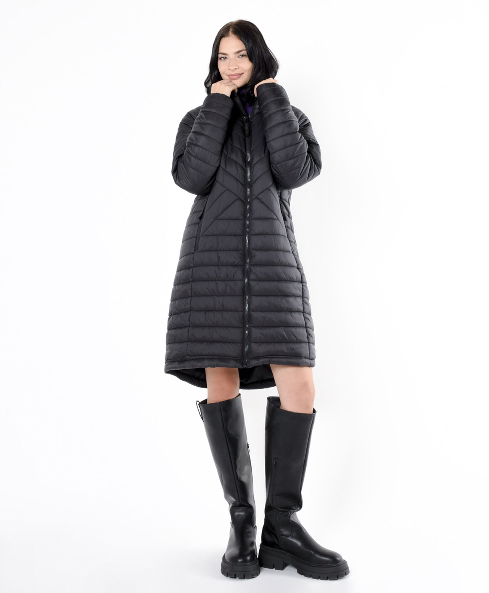 Parka mujer larga costuras Parka mujer larga costuras