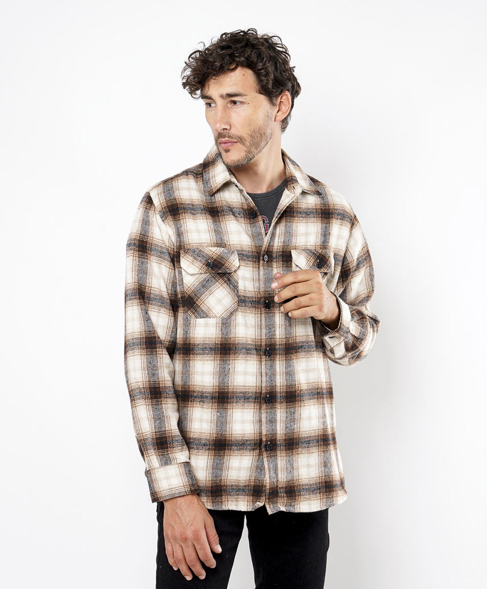 Chaqueta hombre leñadora beige Chaqueta hombre leñadora beige