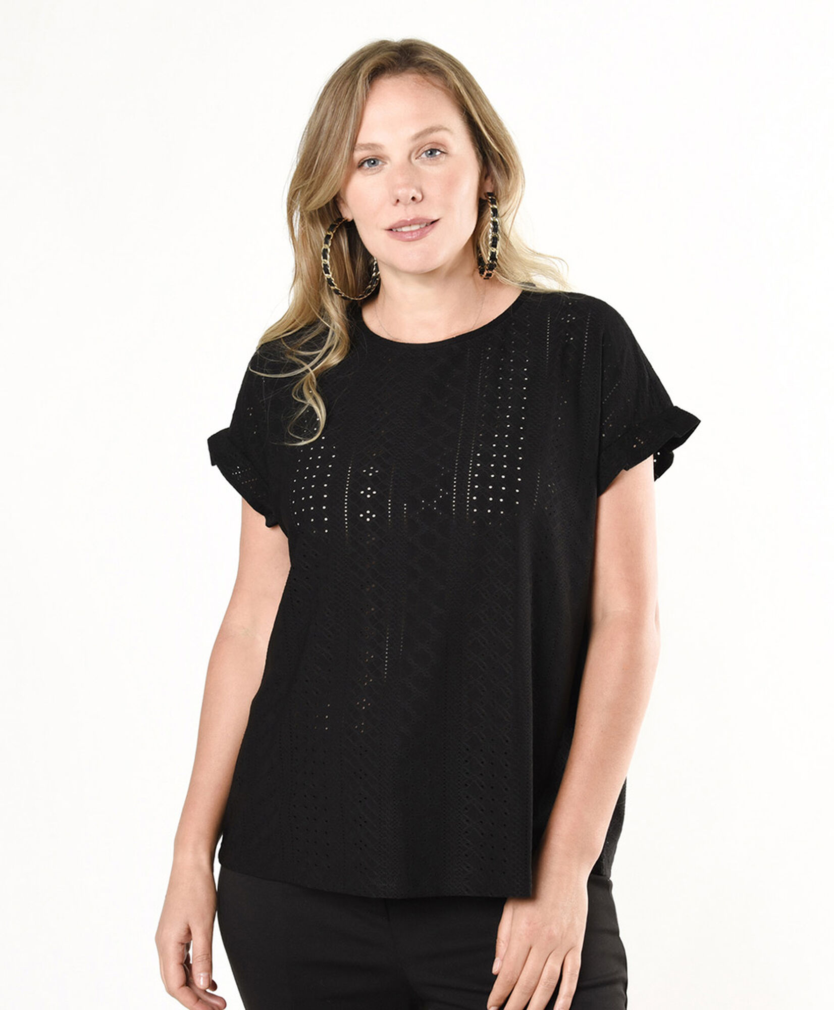 Polera mujer calada vuelos Polera mujer calada vuelos