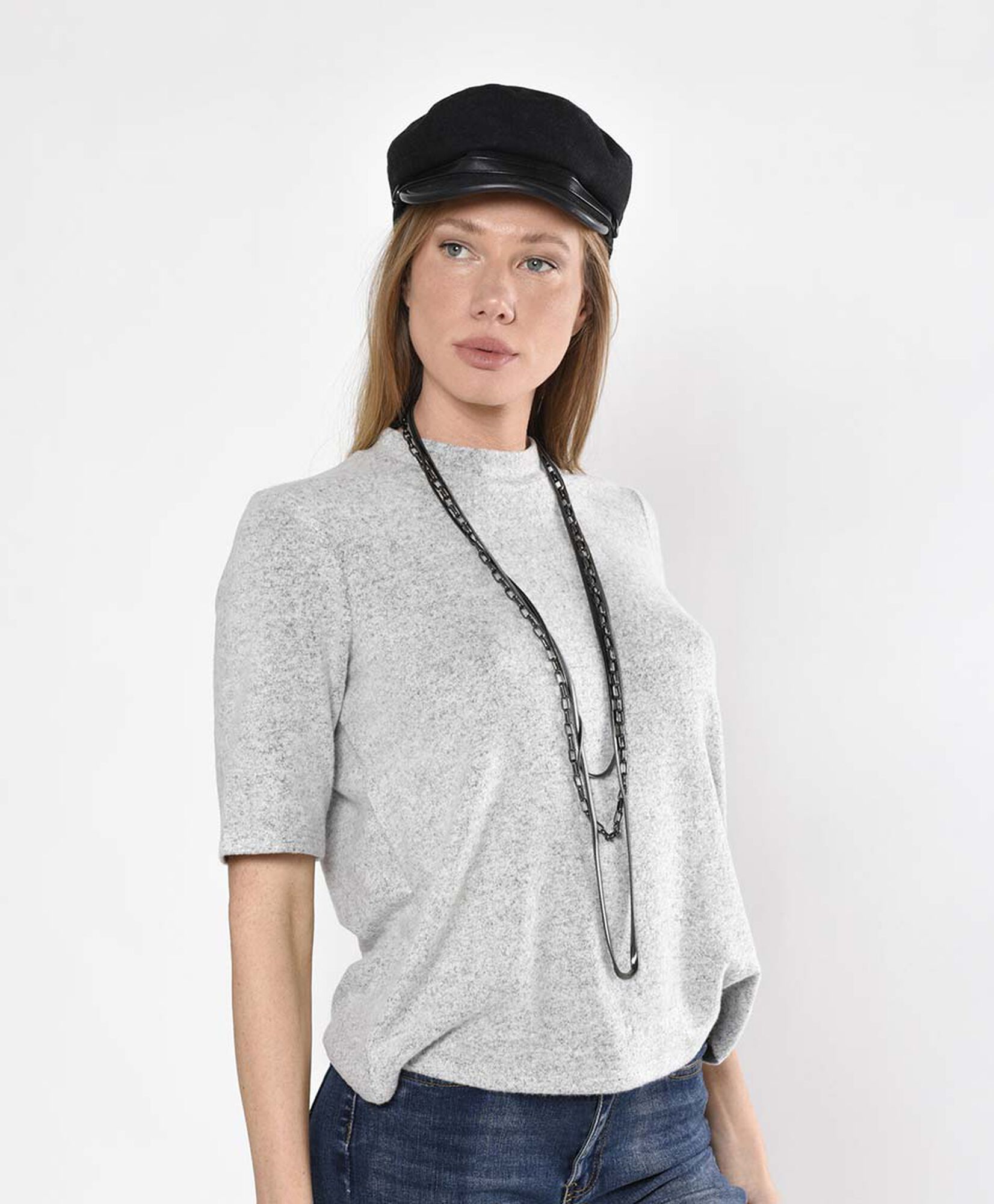 Tejido mujer liso cuello alto Tejido mujer liso cuello alto