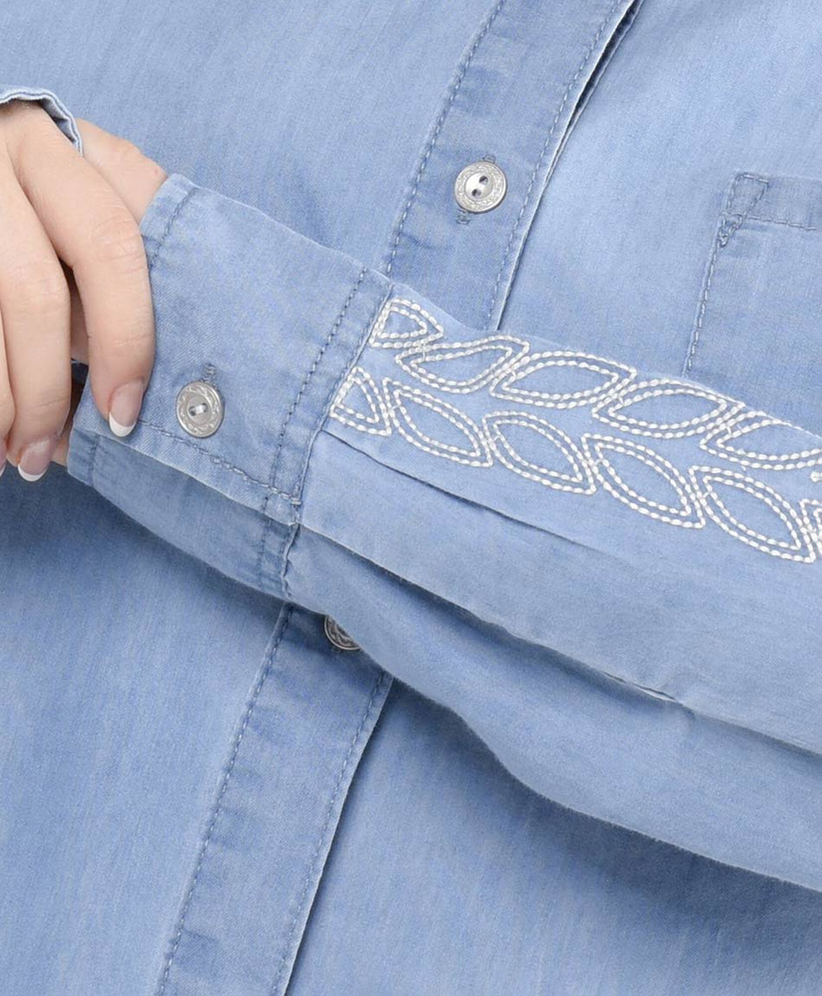 Blusa mujer denim bolsillo Blusa mujer denim bolsillo