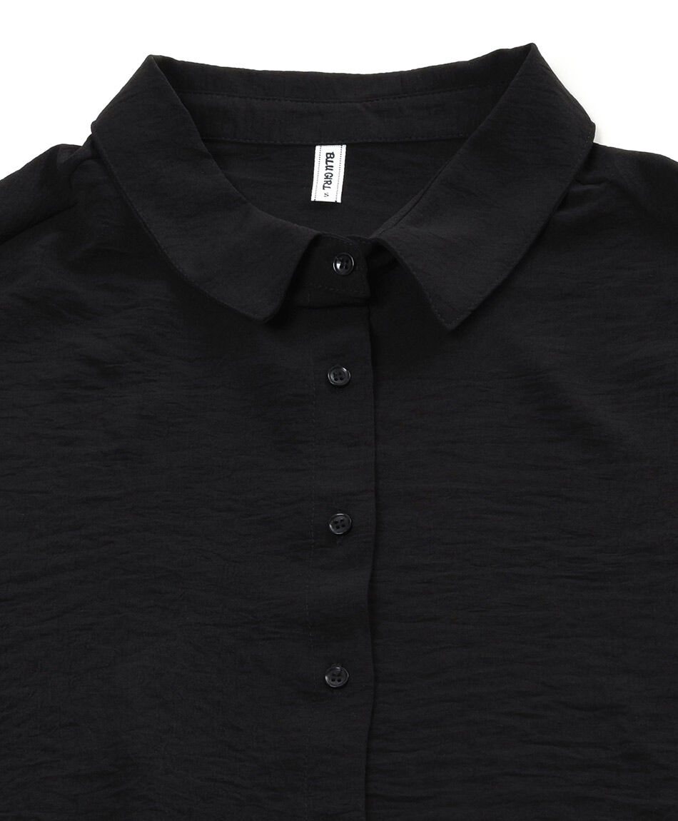 Blusa mujer lazo frontal negra