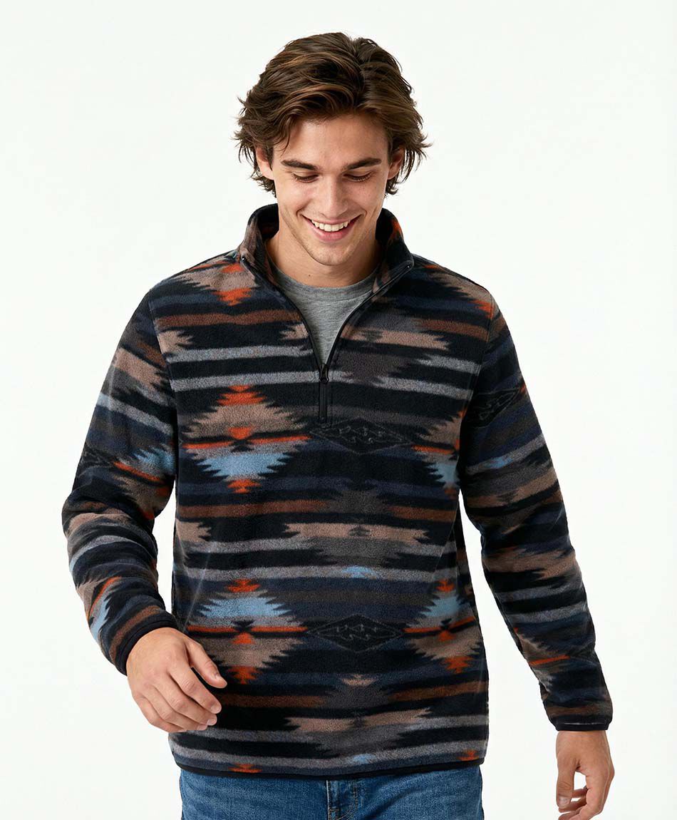 Polar hombre cierre medio fleece