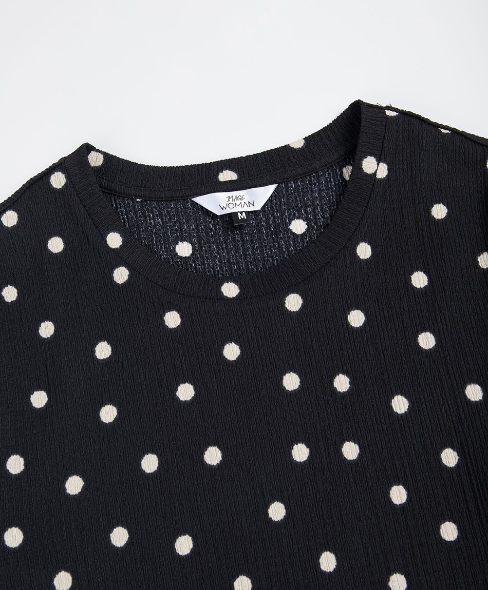 Polera mujer lunares elasticada