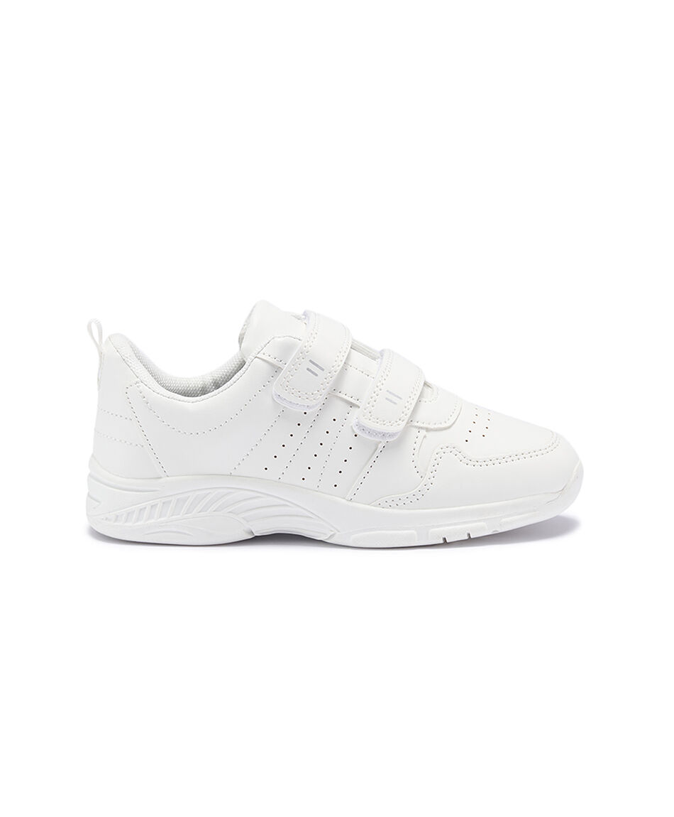 Zapatilla escolar (26 a 34) blanca velcro