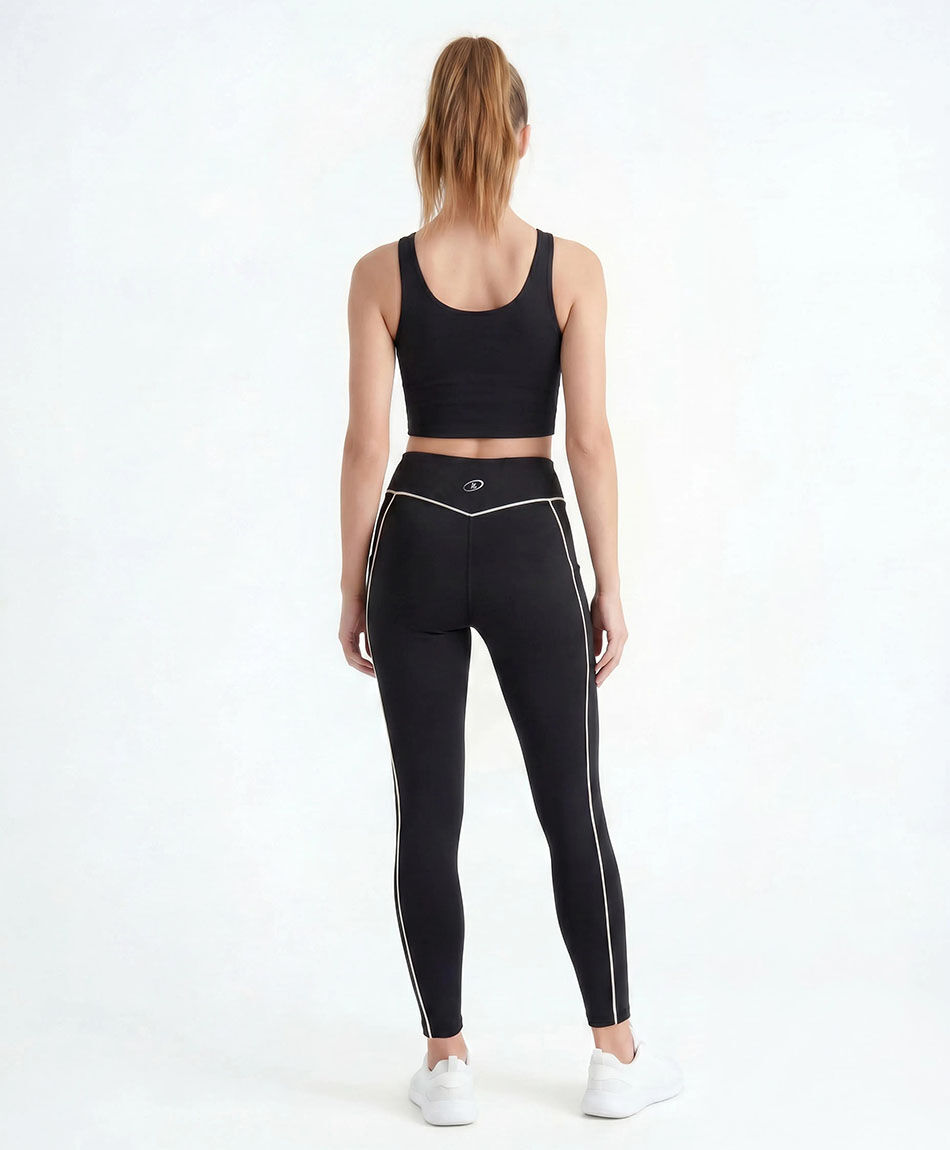 Calza deportiva mujer piping black