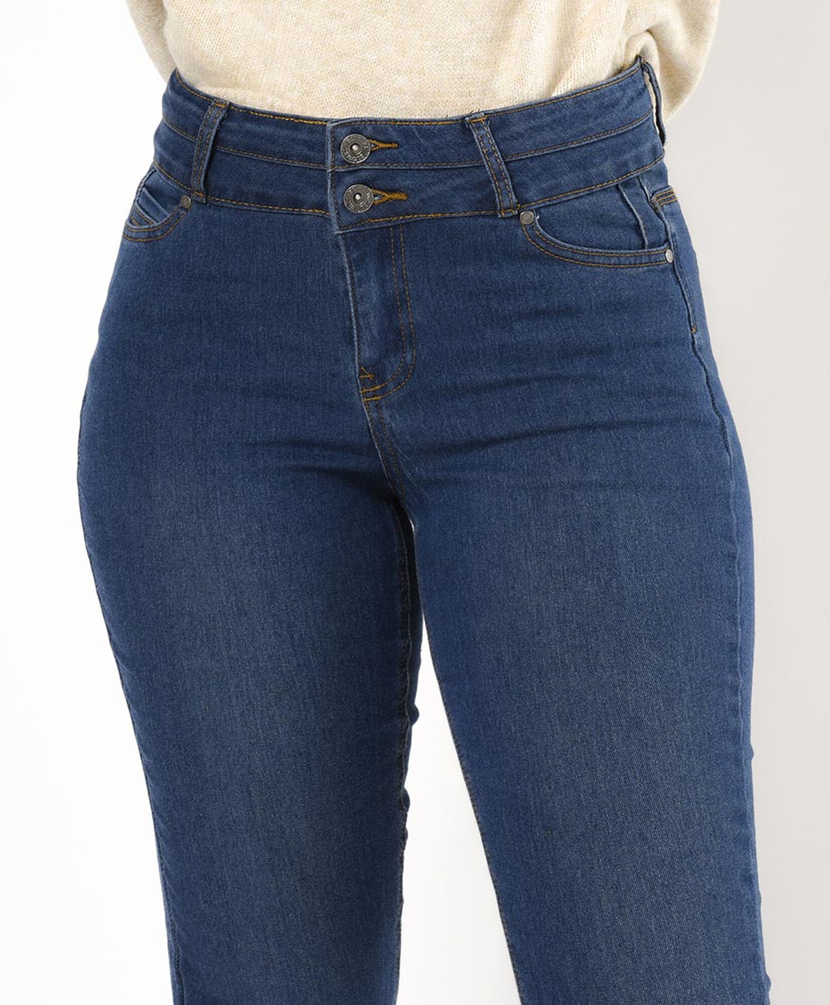 Jeans mujer pretina doble skinny fit Jeans mujer pretina doble skinny fit