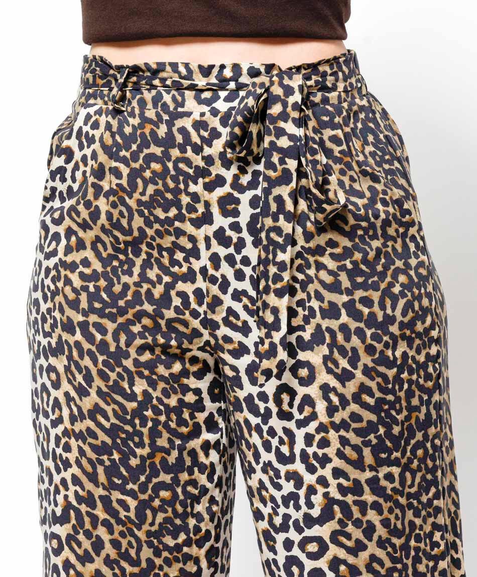 Pantal&oacute;n mujer animal print lazo