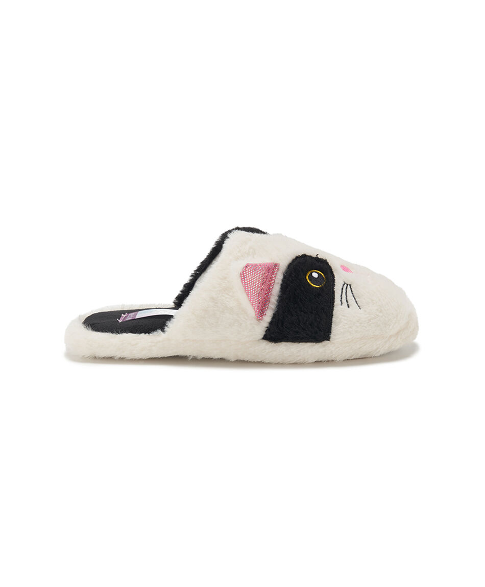 Pantufla mujer gato bicolor