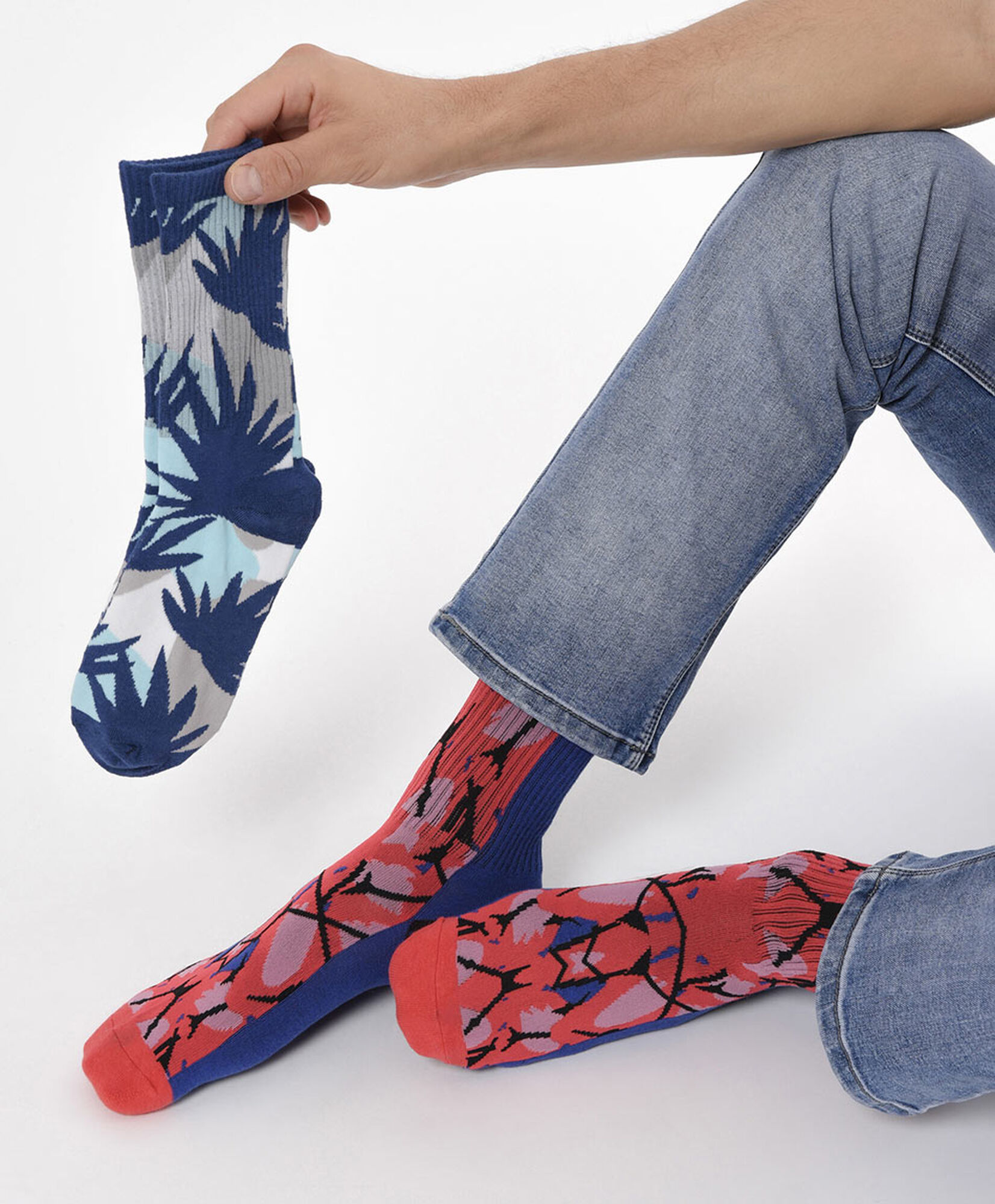 Pack 2 calcetines hombre palmeras y diseño Pack 2 calcetines hombre palmeras y diseño