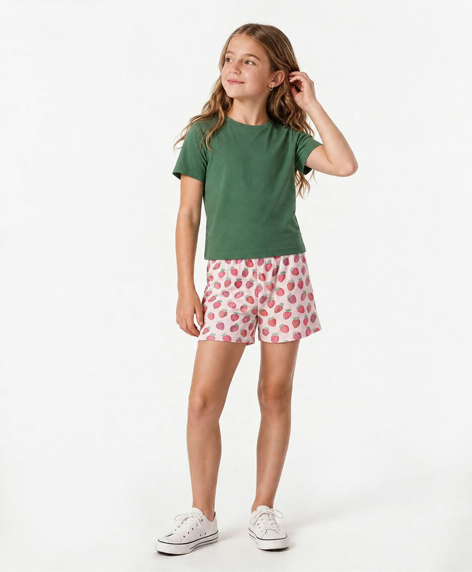 Short ni&ntilde;a biker frutillas