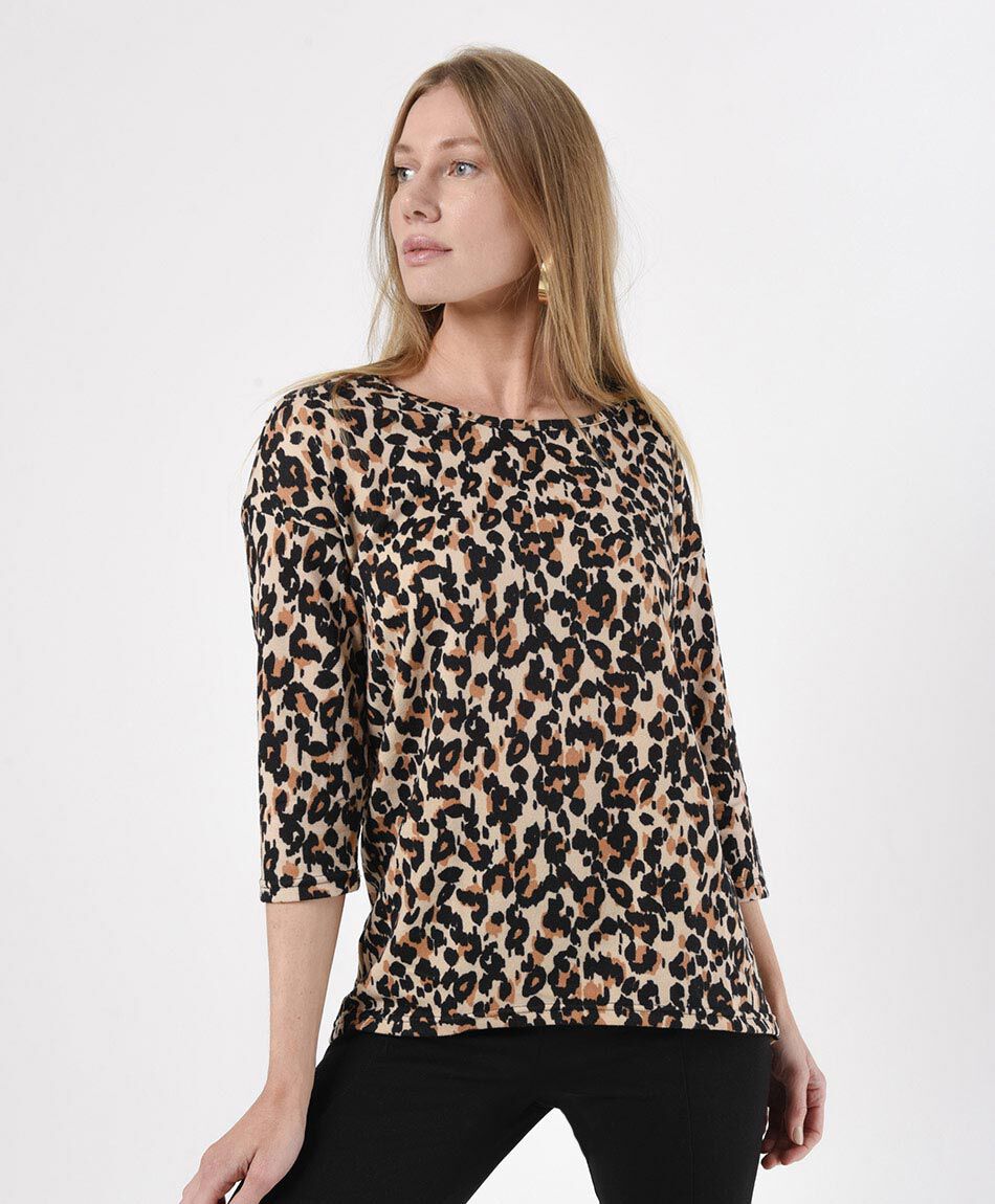 Polera mujer animal print