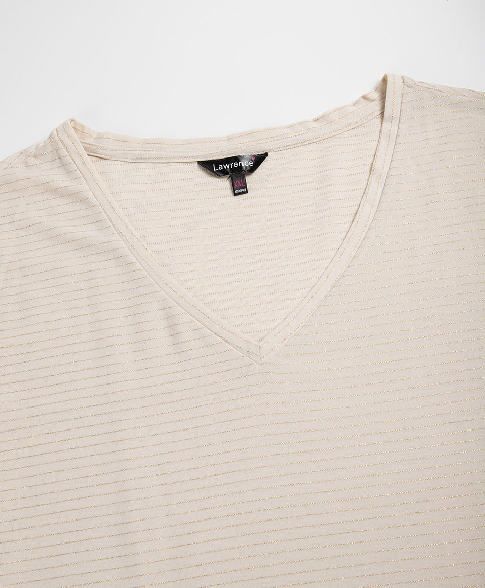 Polera mujer rayas doradas