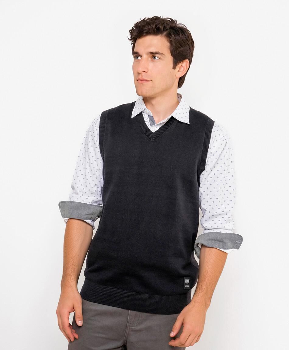 Sweater hombre sin mangas negro