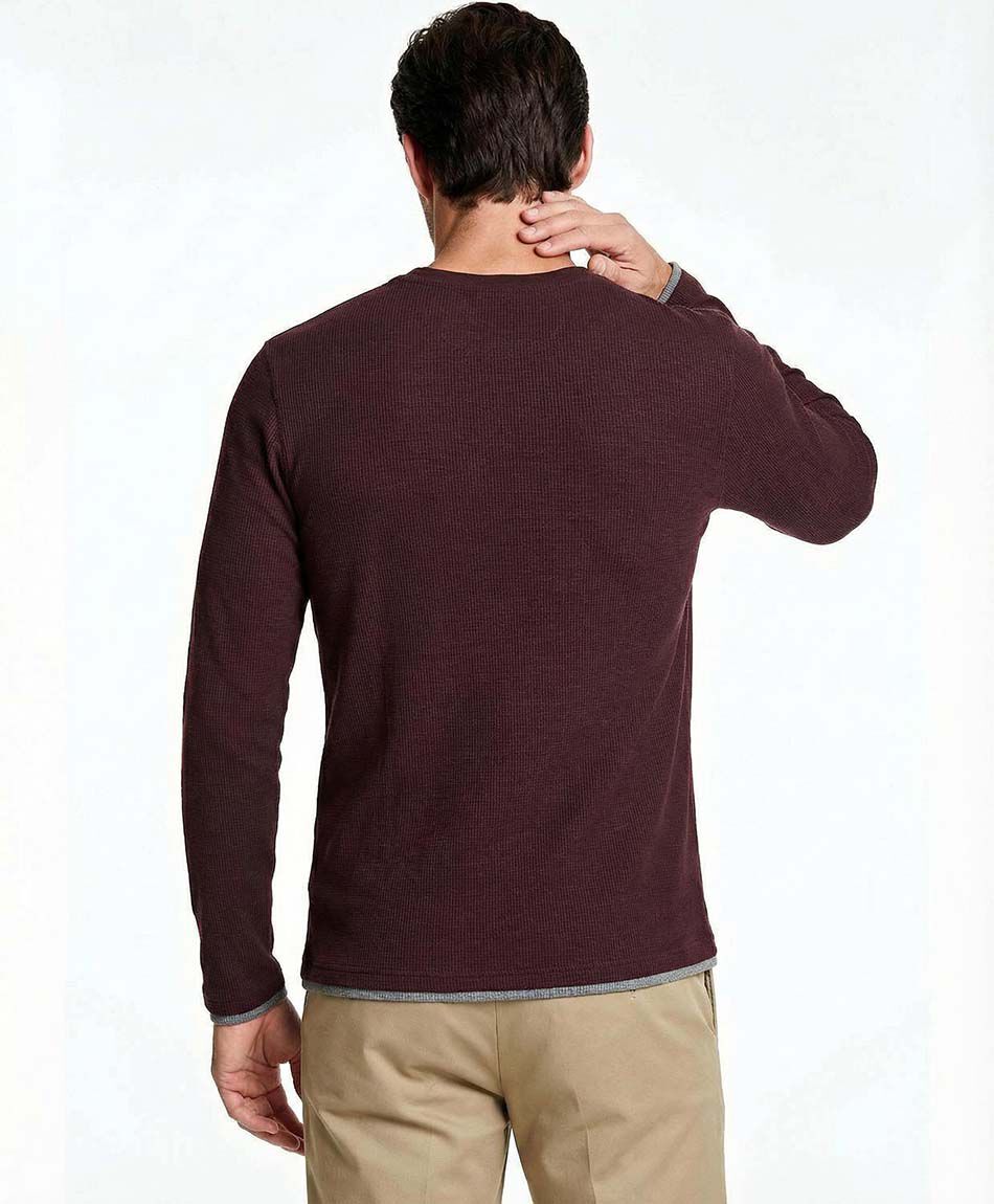 Polera hombre cuello redondo dark red