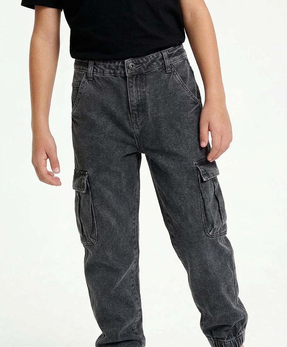 Pantal&oacute;n ni&ntilde;o  cargo gris
