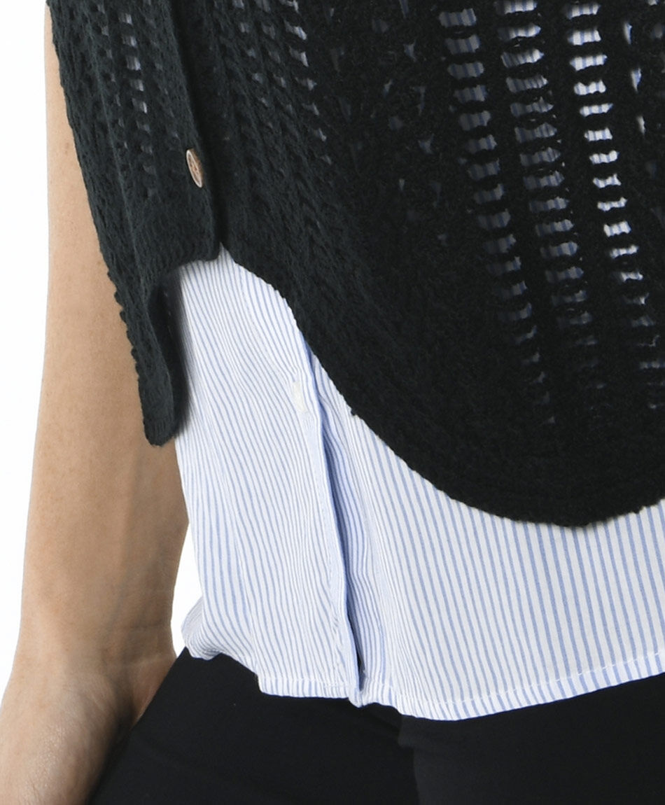 Vest mujer tejido botones