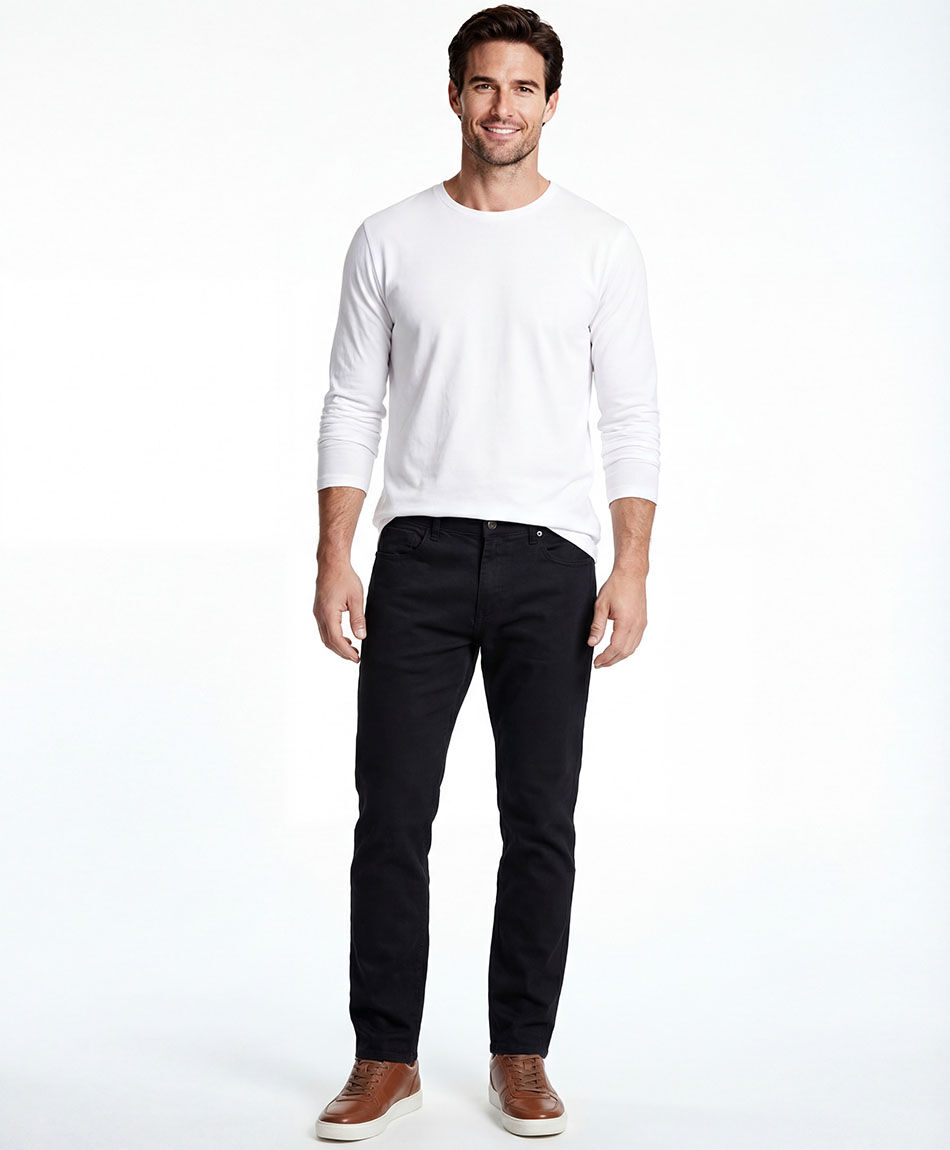 Pantal&oacute;n hombre liso negro