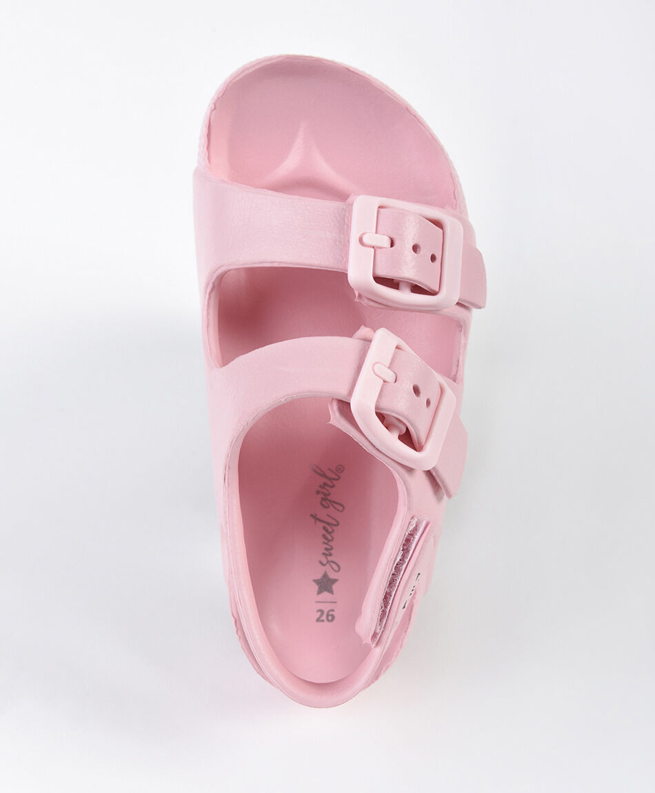 Sandalia infantil hebillas rosa