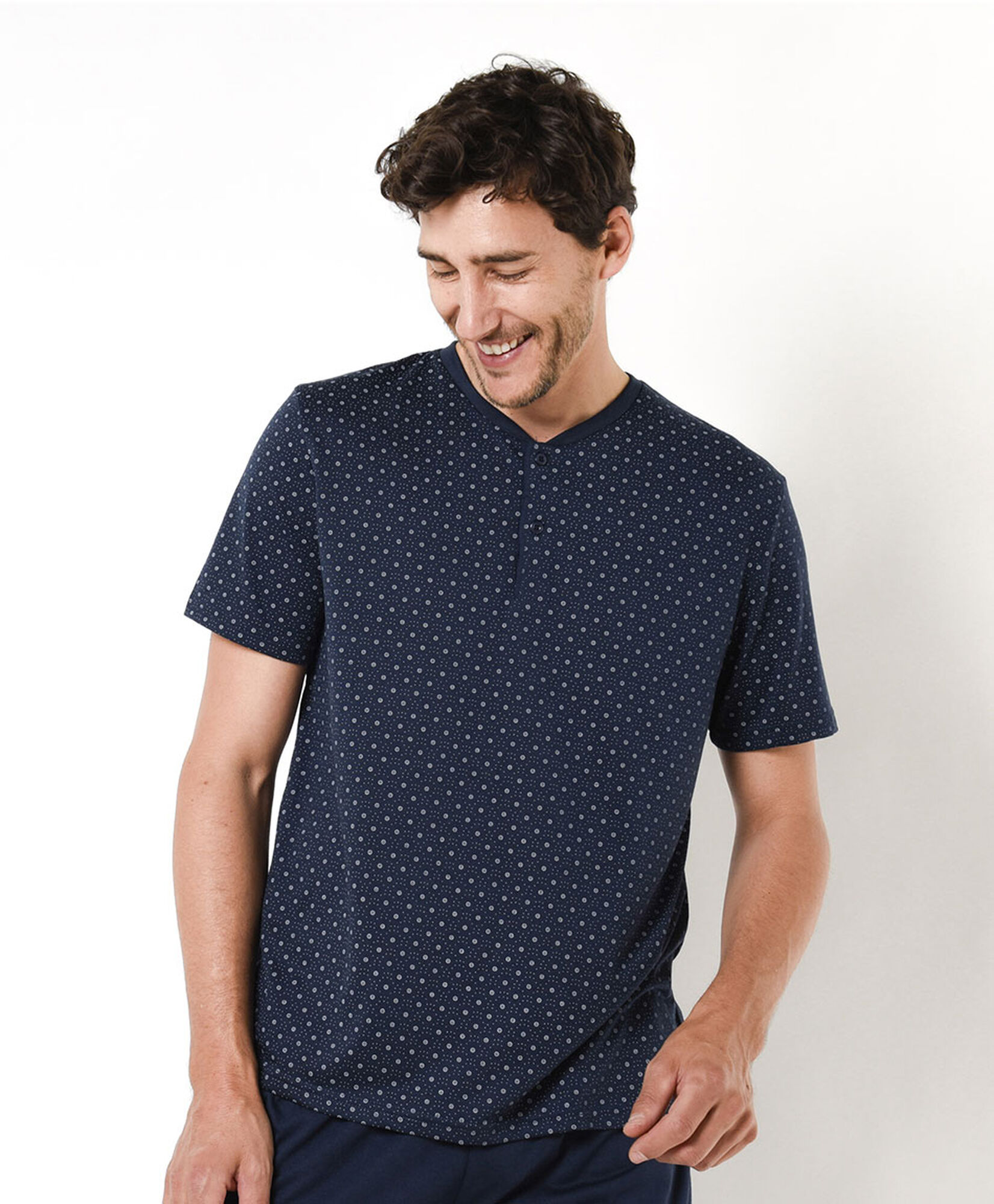 Pijama hombre puntitos botones Pijama hombre puntitos botones