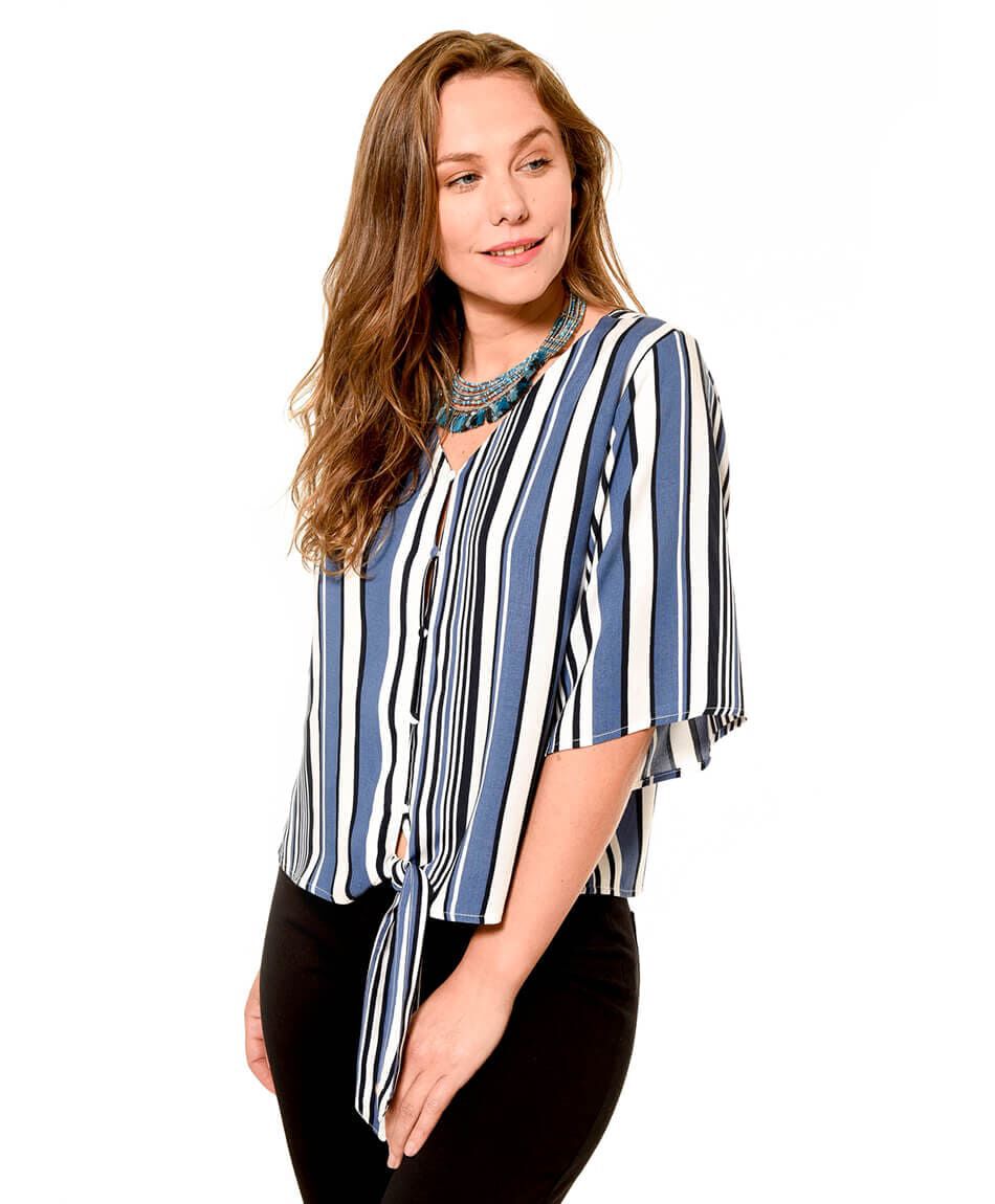Blusa raya botones