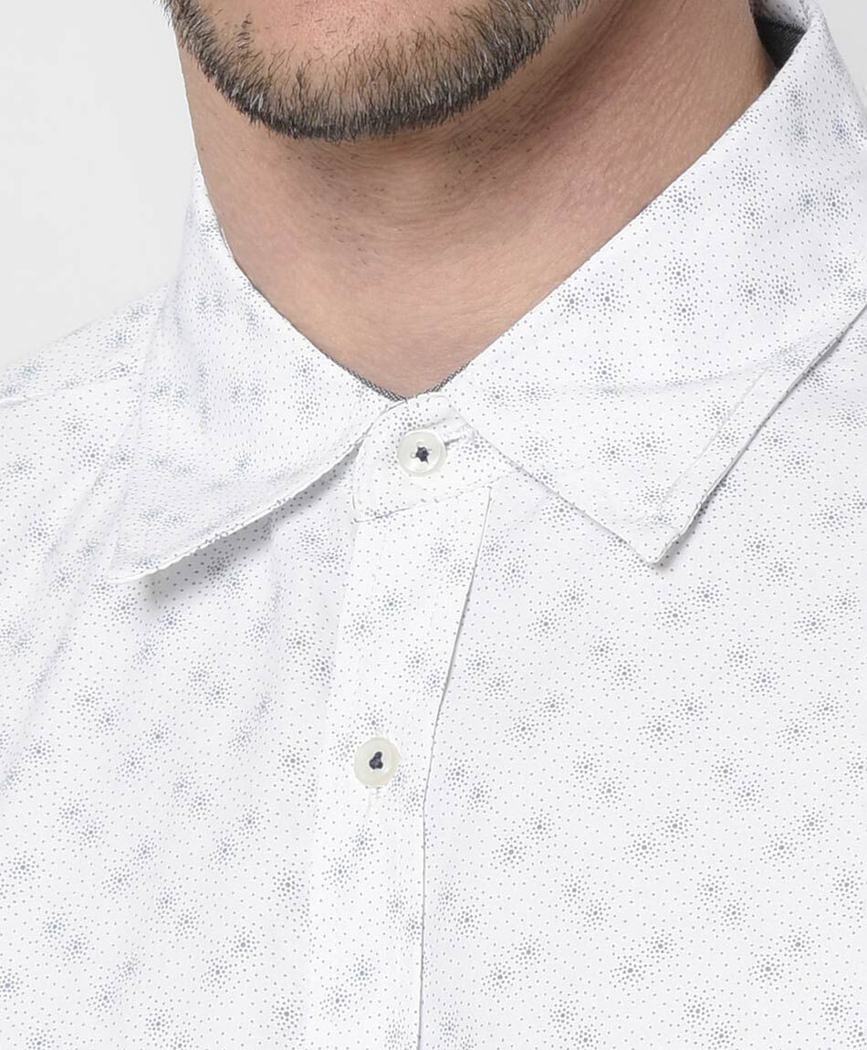 Camisa hombre puntitos manga larga